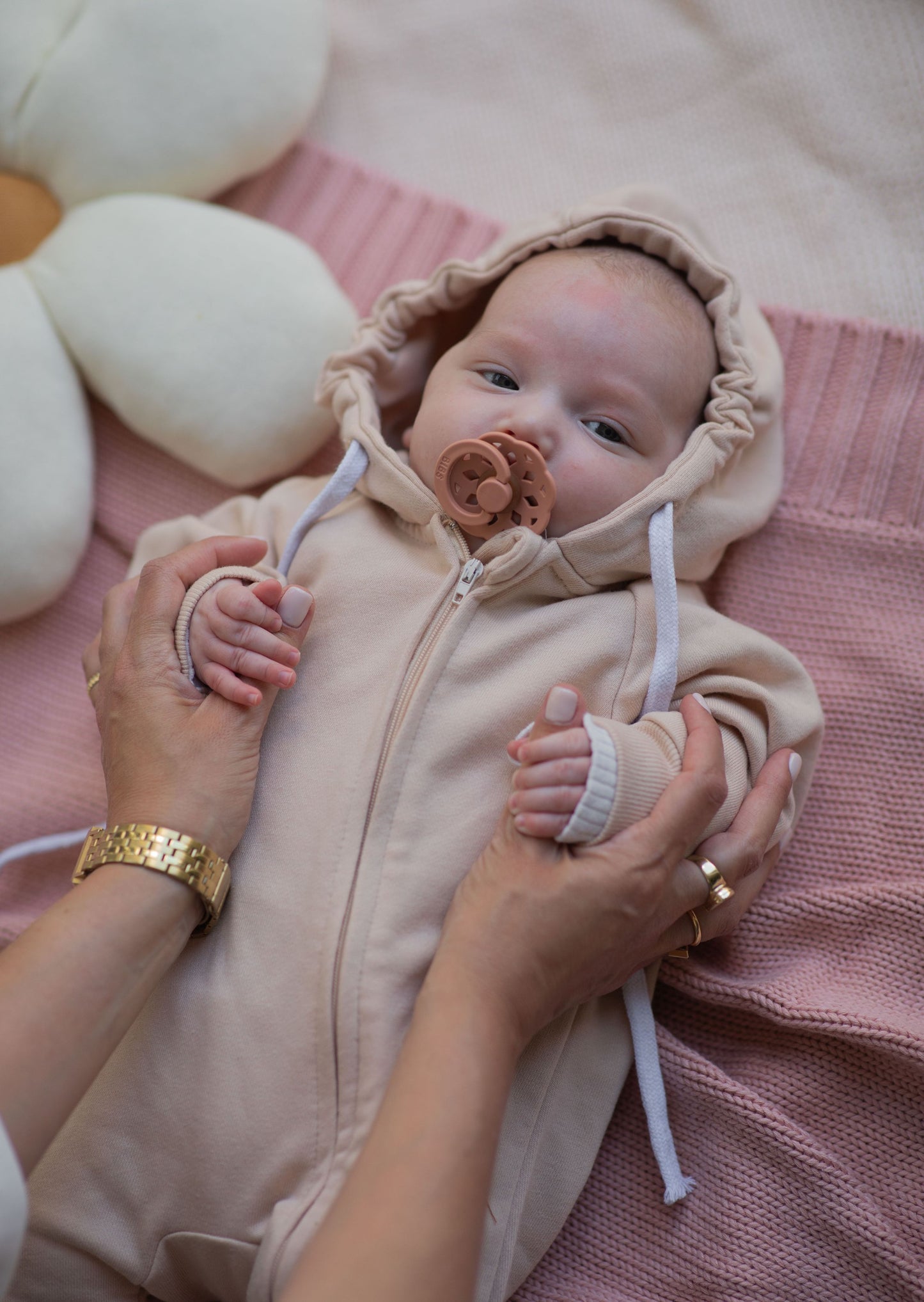 Hooded romper - Beige